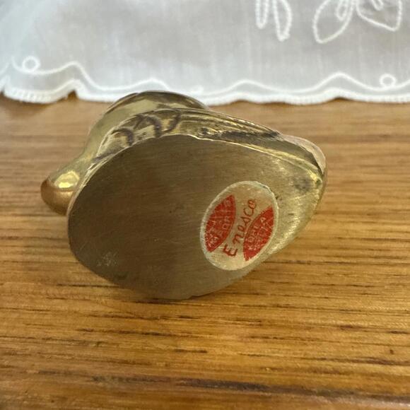 VTG Pair Solid Brass Duck Duckling Baby Figure Decor Paperweight MCM Retro - Picture 4 of 10